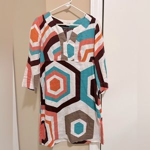 Boden geometric print linen dress